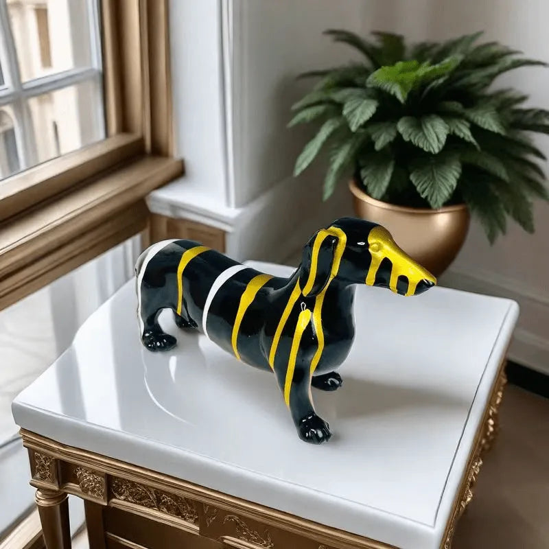 Multicolor Striped Dachshund Figurine The Doxie World