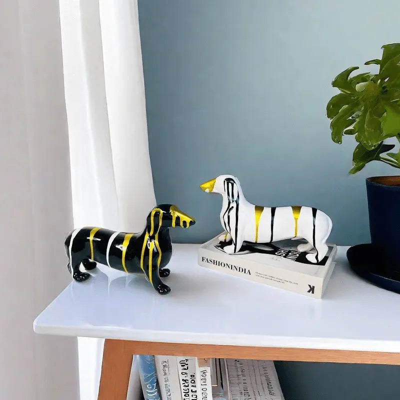 Multicolor Striped Dachshund Figurine The Doxie World