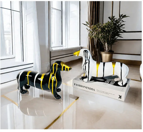 Multicolor Striped Dachshund Figurine The Doxie World