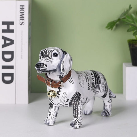 Newspaper Print Dachshund Figurine The Doxie World