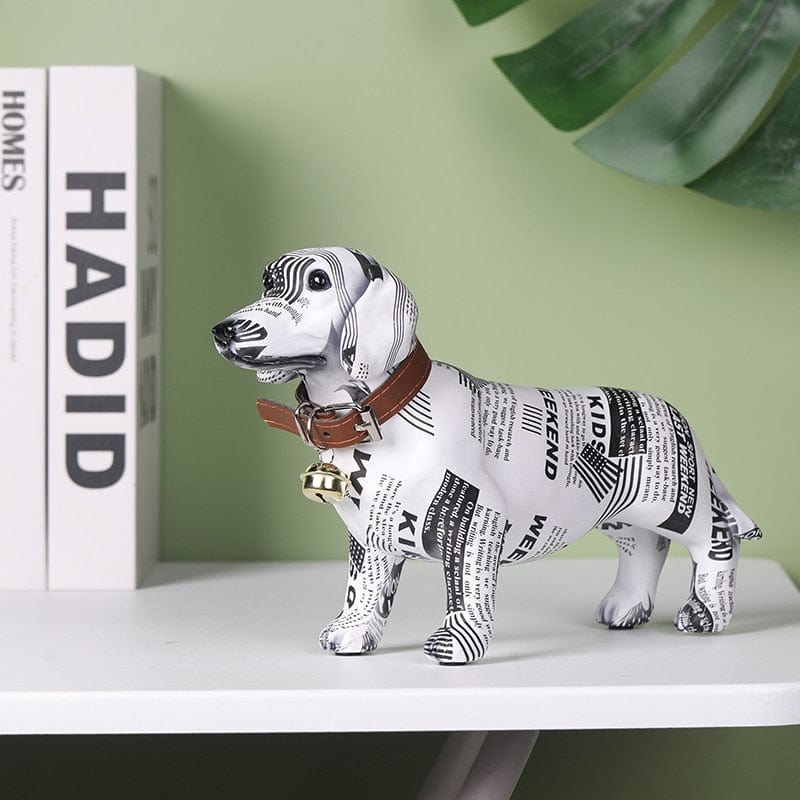 Newspaper Print Dachshund Figurine The Doxie World