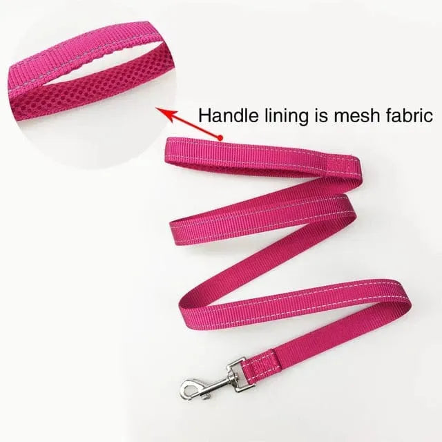 No-Pull Reflective Dog Harness Rose red Leash / XS The Doxie World
