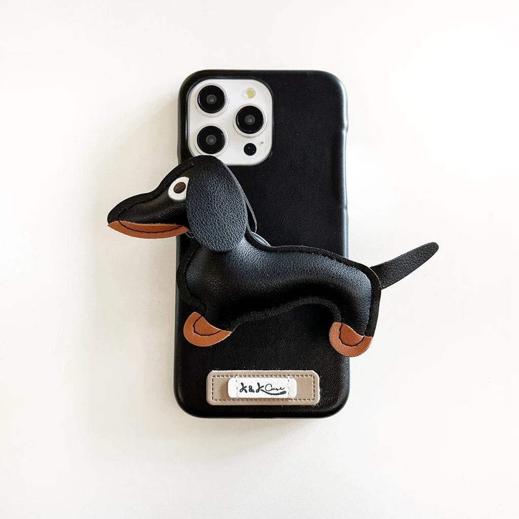 Phone Case With Dachshund Grip Black / For iPhone 15 Pro Max The Doxie World