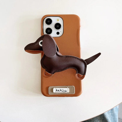 Phone Case With Dachshund Grip Brown / For iPhone 15 Pro Max The Doxie World