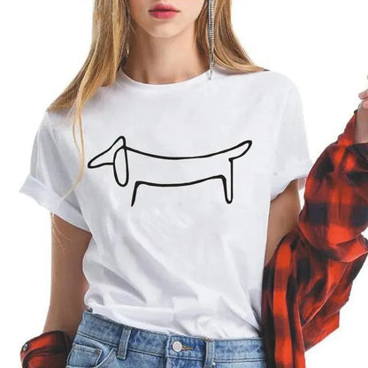 Picasso Dachshund T-Shirt White / S The Doxie World
