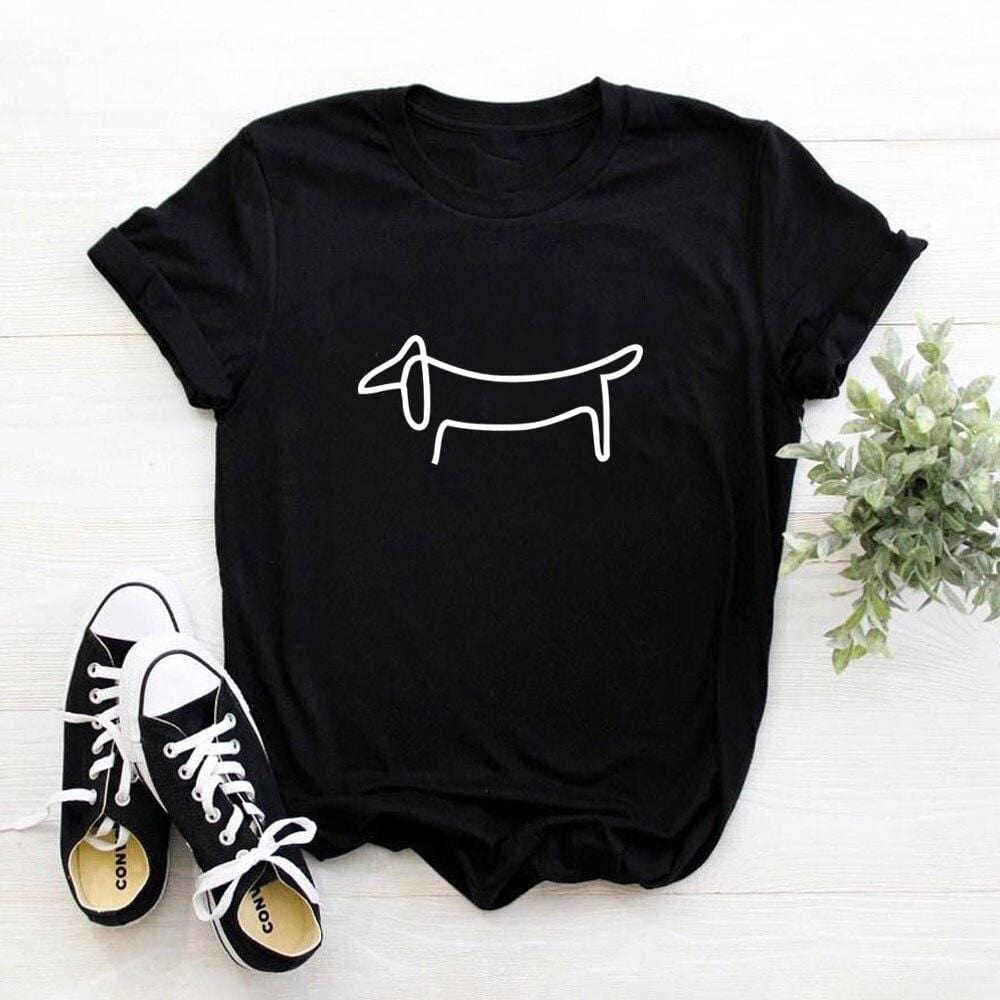 Picasso Dachshund T-Shirt Black / S The Doxie World