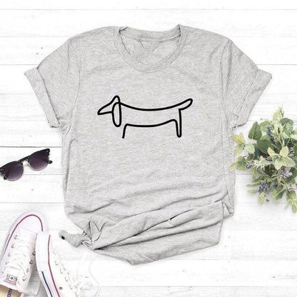 Picasso Dachshund T-Shirt Gray / S The Doxie World