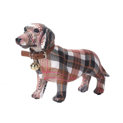 Plaid Dachshund Statue The Doxie World