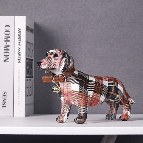 Plaid Dachshund Statue The Doxie World