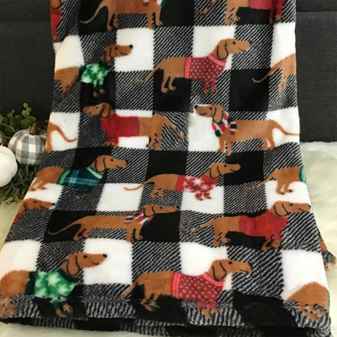 Plaid Dachshund Throw Blanket The Doxie World