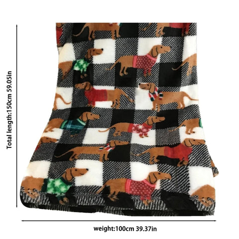 Plaid Dachshund Throw Blanket 100x150cm The Doxie World