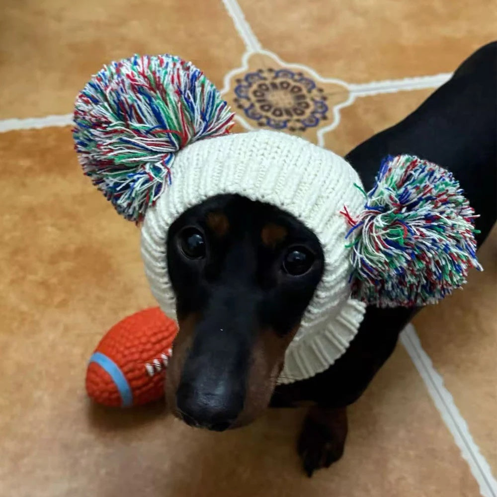 Pom-Poms Dachshund Snood Hat The Doxie World