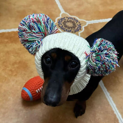 Pom-Poms Dachshund Snood Hat The Doxie World