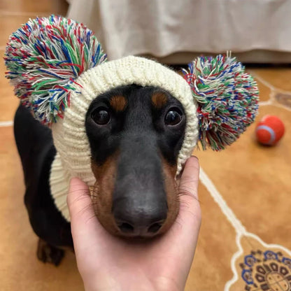 Pom-Poms Dachshund Snood Hat The Doxie World