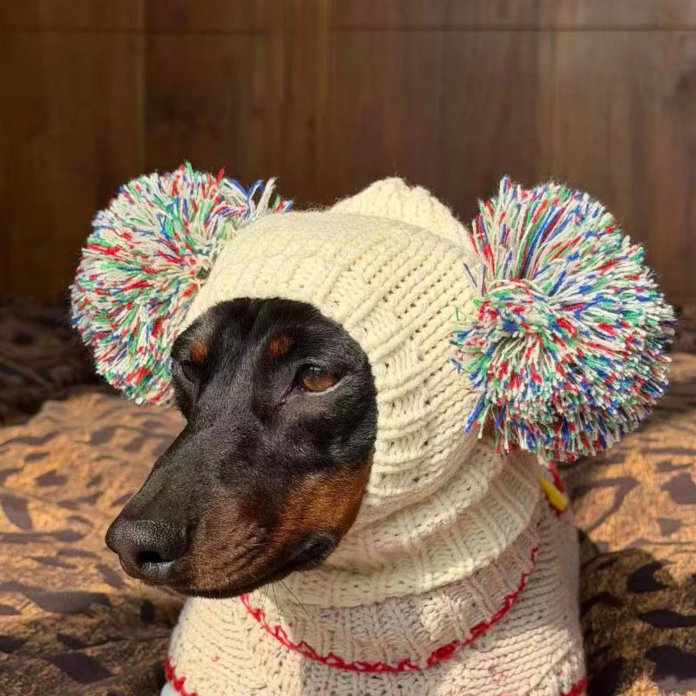 Pom-Poms Dachshund Snood Hat The Doxie World