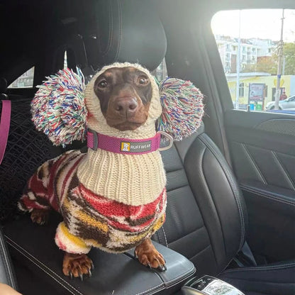 Pom-Poms Dachshund Snood Hat The Doxie World