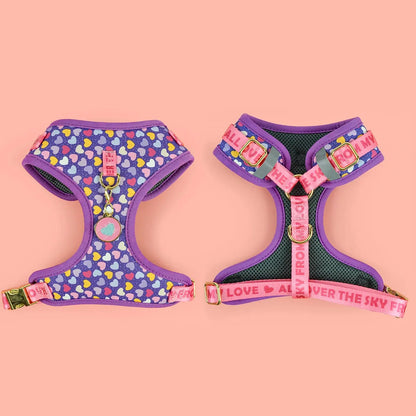 Purple Hearts Dachshund Harness & Leash The Doxie World