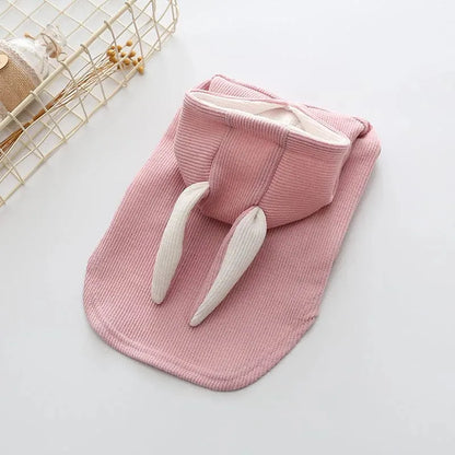 Rabbit Ears Hooded Dog Sweater Pink / XS The Doxie World