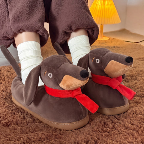 Red Scarf Dachshund Slippers The Doxie World