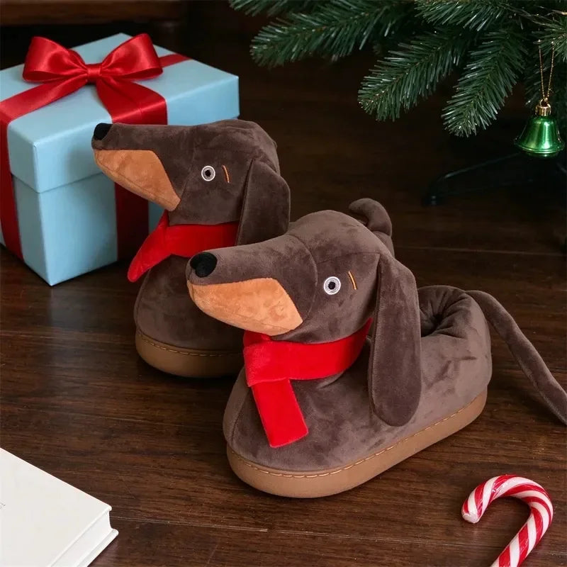 Red Scarf Dachshund Slippers The Doxie World
