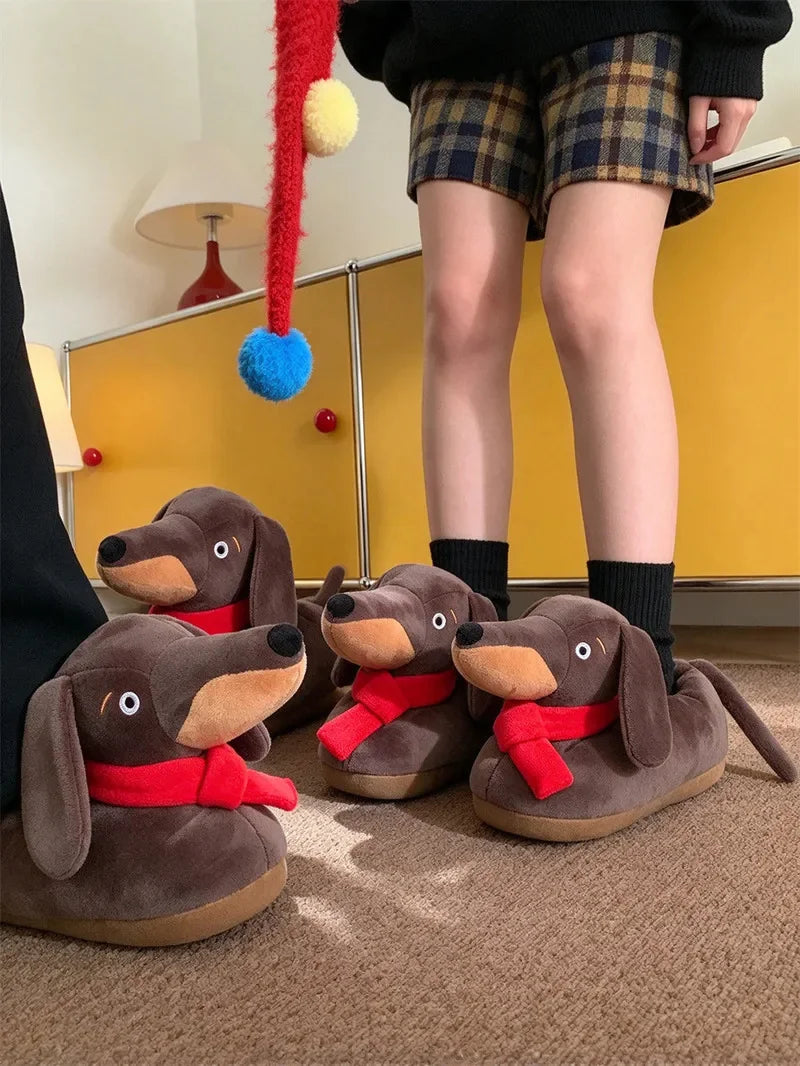 Red Scarf Dachshund Slippers The Doxie World