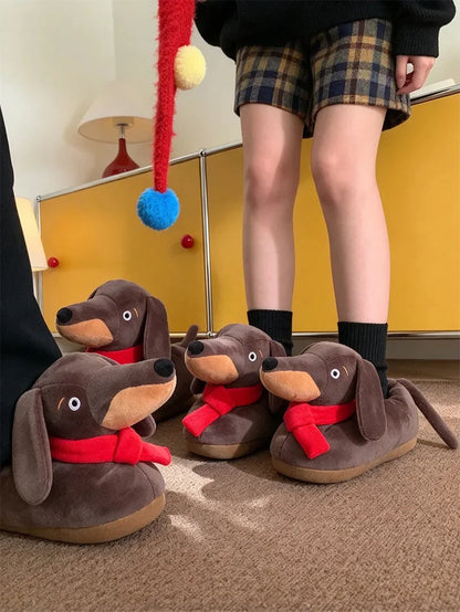 Red Scarf Dachshund Slippers The Doxie World