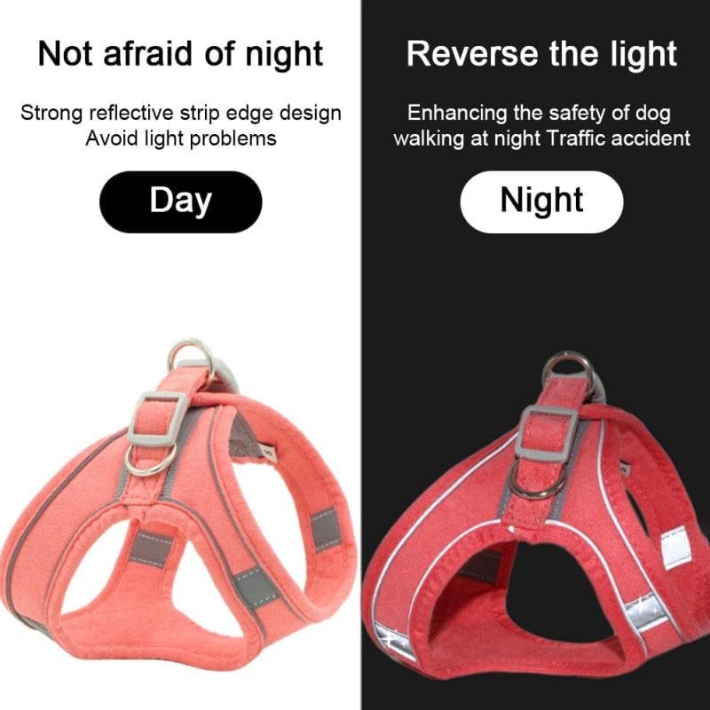 Reflective Leather Dog Harness and Leash Set The Doxie World
