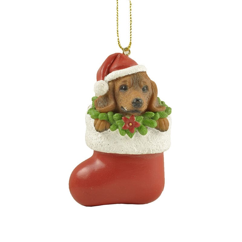 Resin Dachshund In Christmas Stockings Pendant The Dachshund The Doxie World