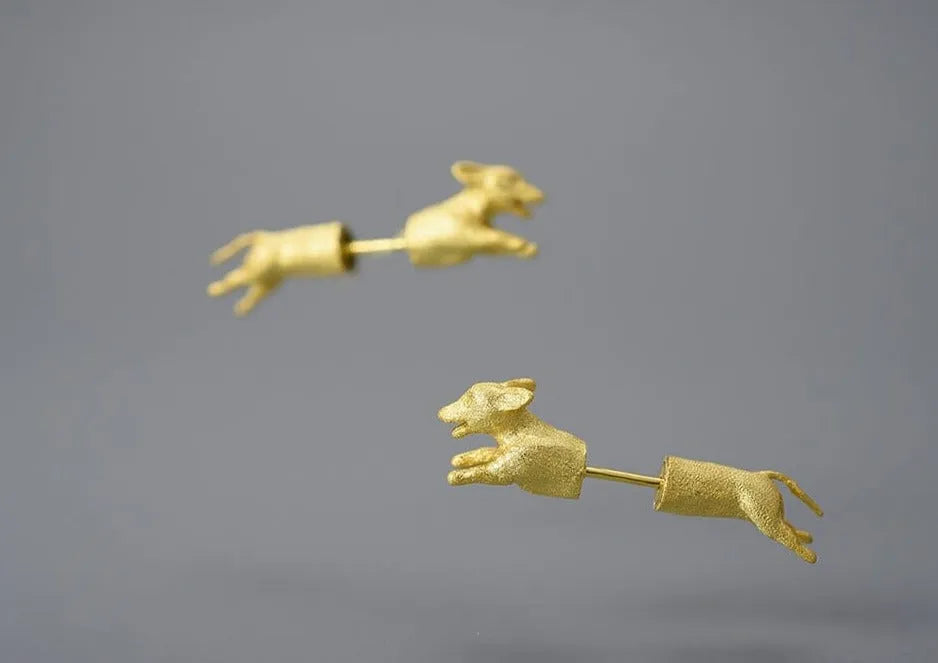 Running Dachshund Sterling Silver Earrings The Doxie World