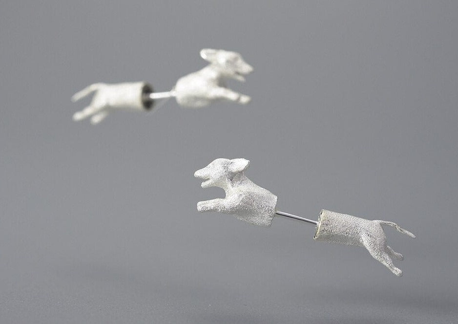 Running Dachshund Sterling Silver Earrings The Doxie World