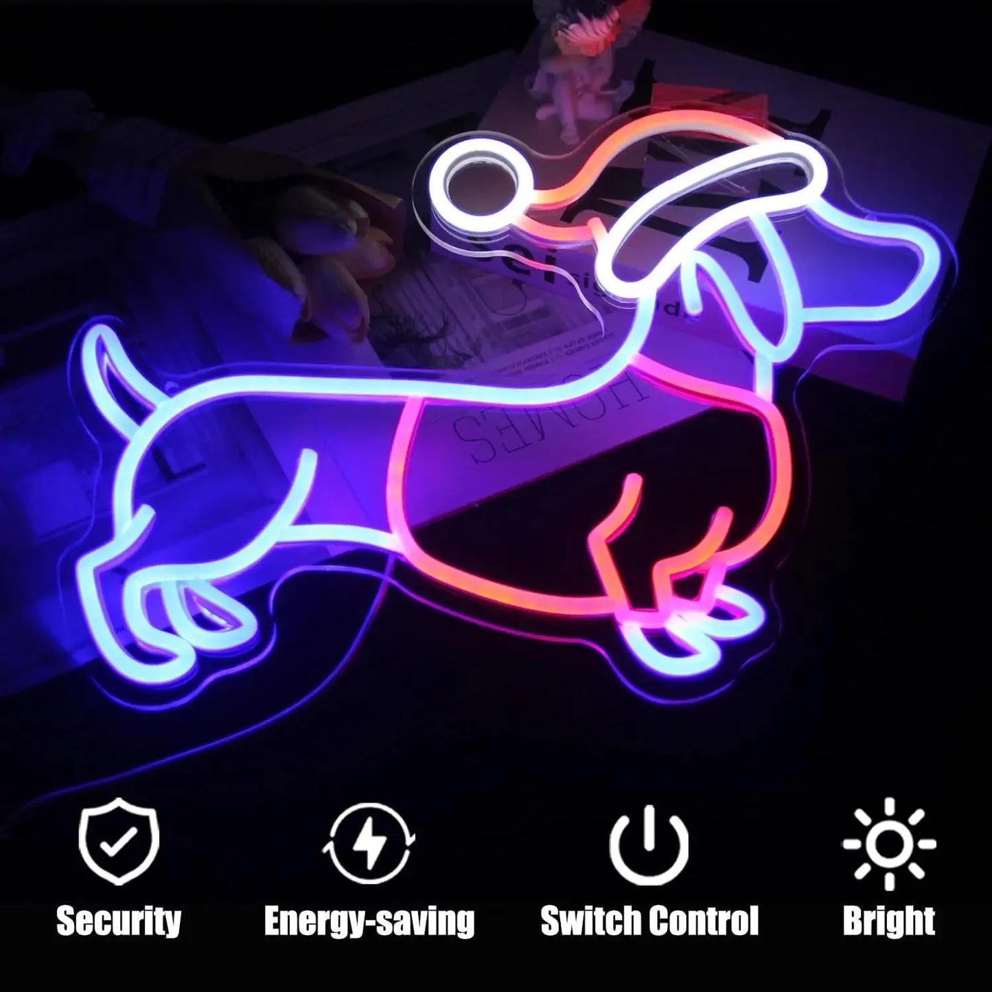 Santa Dachshund Neon Sign The Doxie World