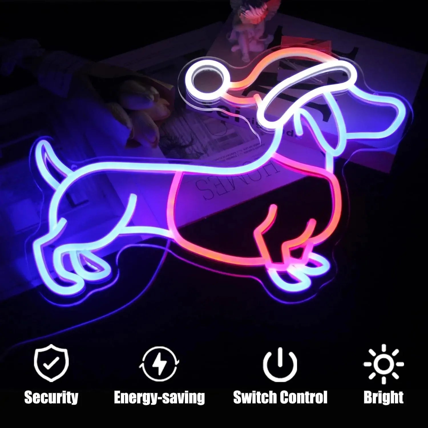 Santa Dachshund Neon Sign The Doxie World