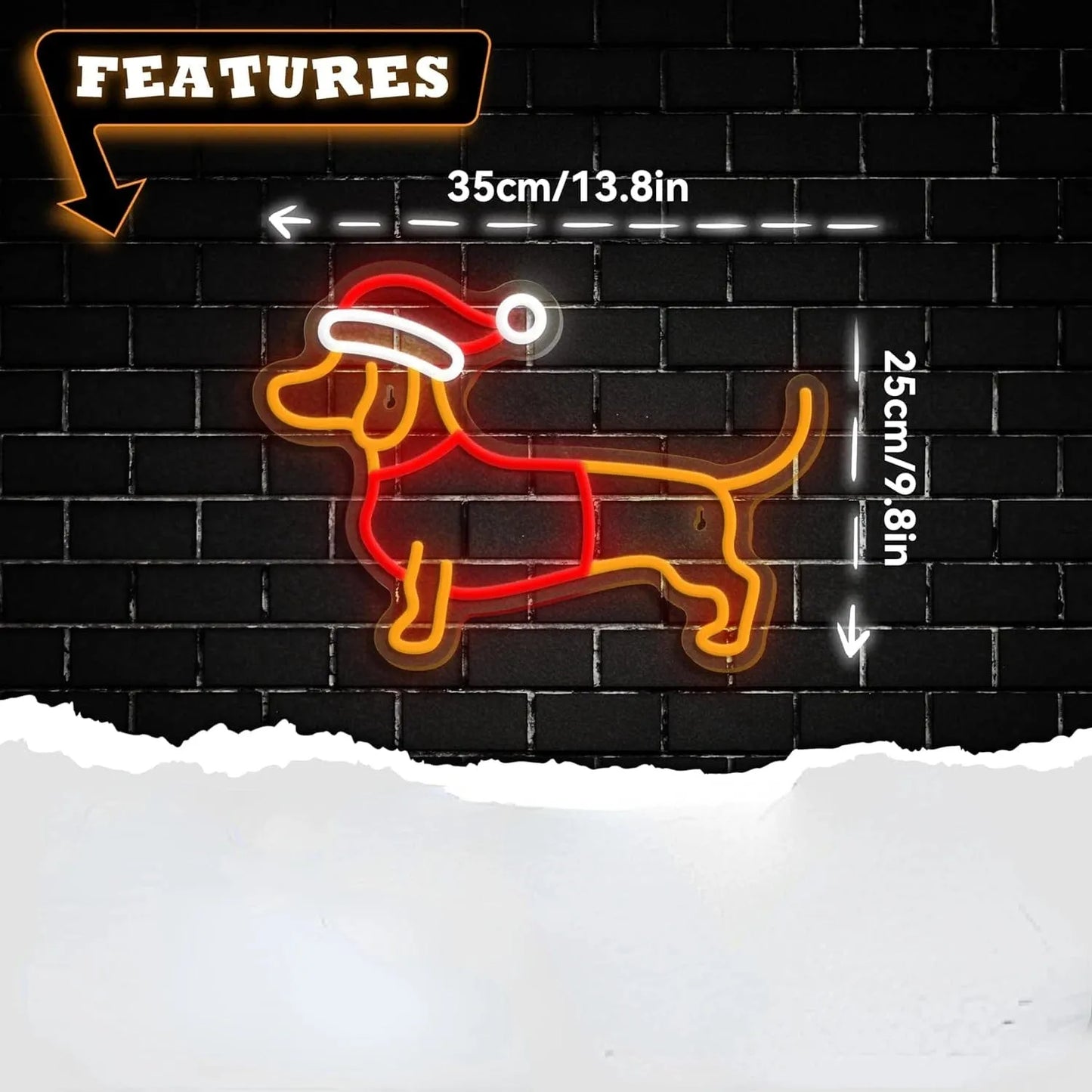 Santa Dachshund Neon Sign The Doxie World