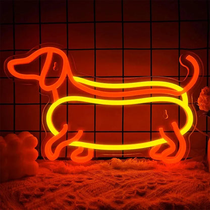 Santa Dachshund Neon Sign Hot Dog The Doxie World