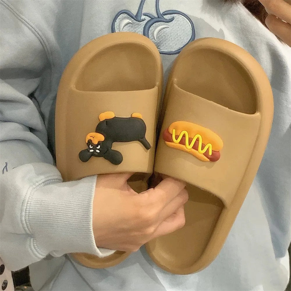 Summer Home Outdoor Wear Comfortable Slippers 36to37 / Brown The Doxie World