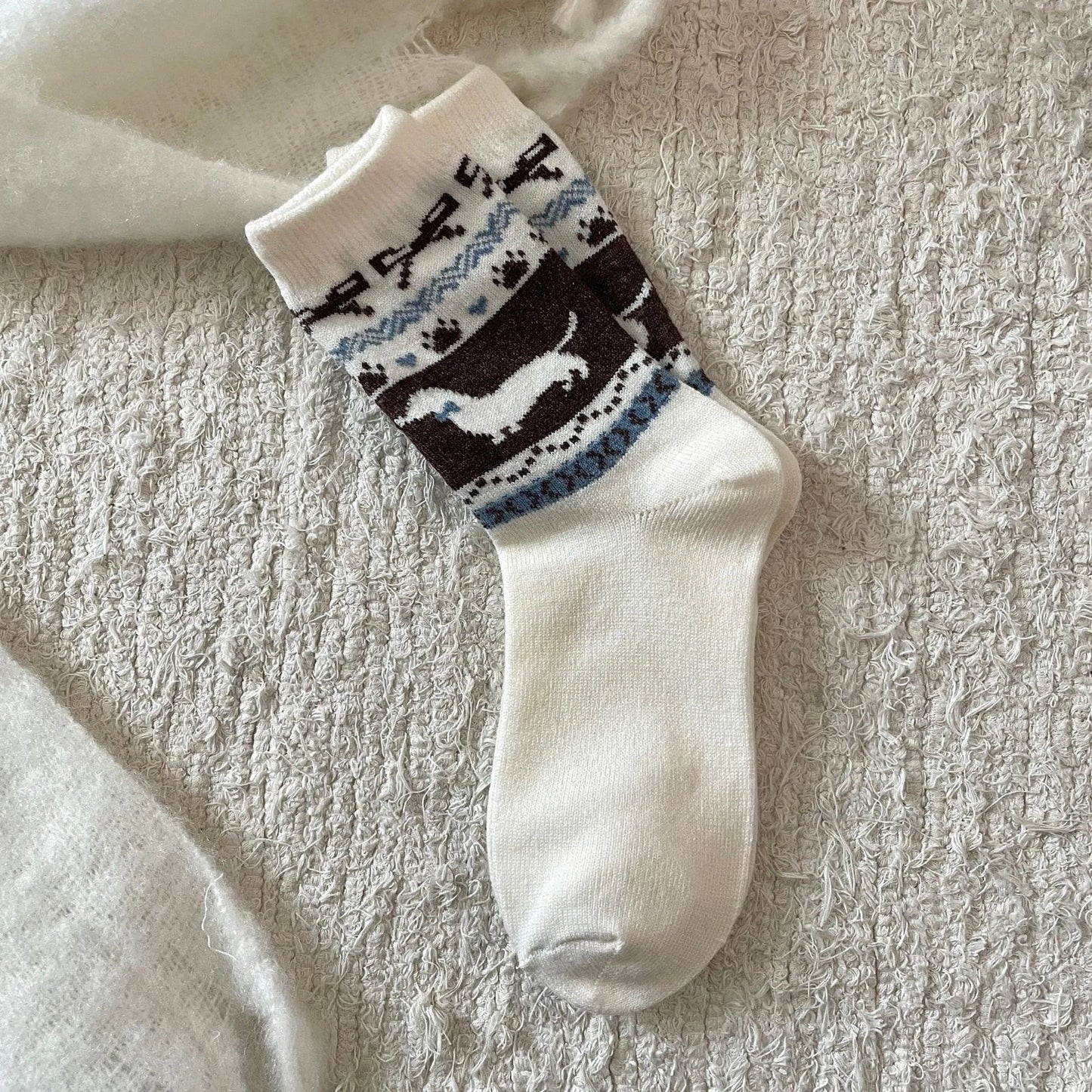 Sausage Dog Socks White Ploocy