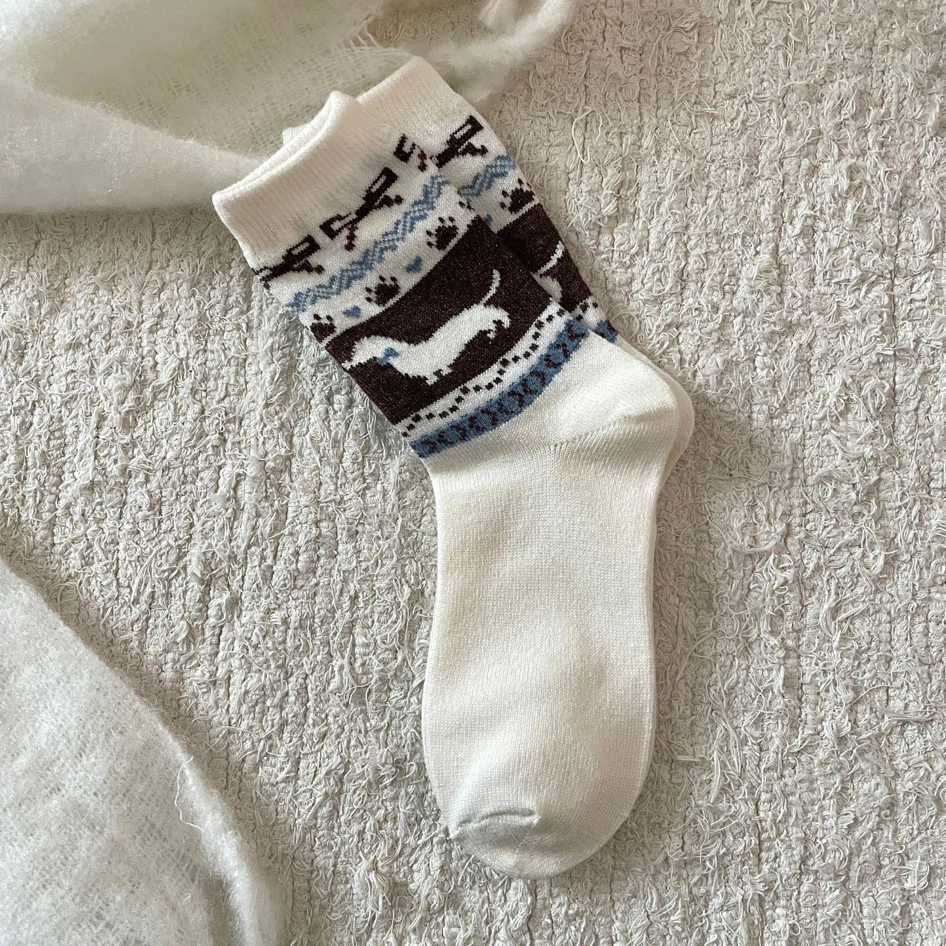 Sausage Dog Socks White Ploocy