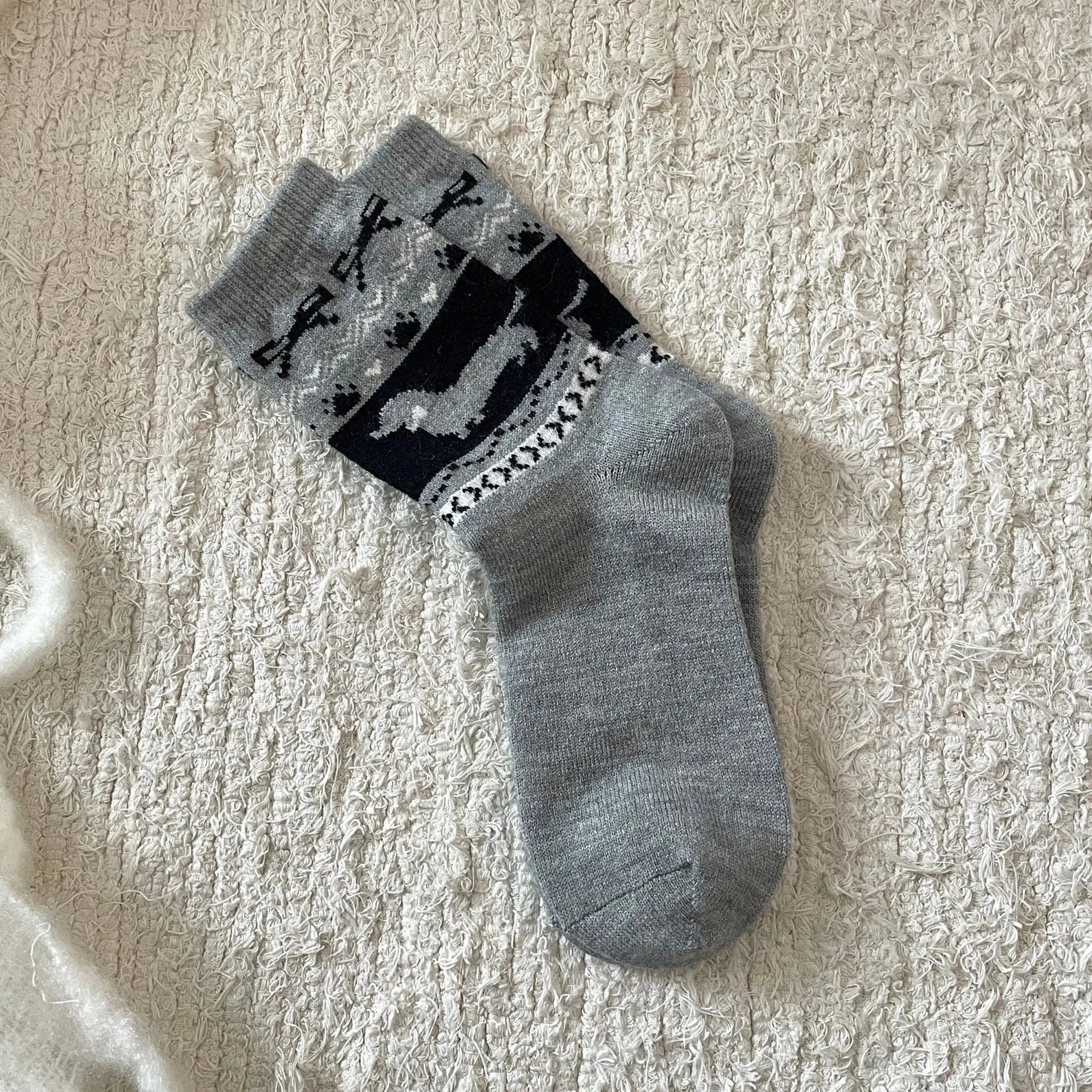 Sausage Dog Socks Gray Ploocy