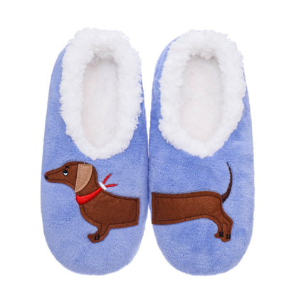 Sherpa-lined Dachshund Slippers Purple / S The Doxie World