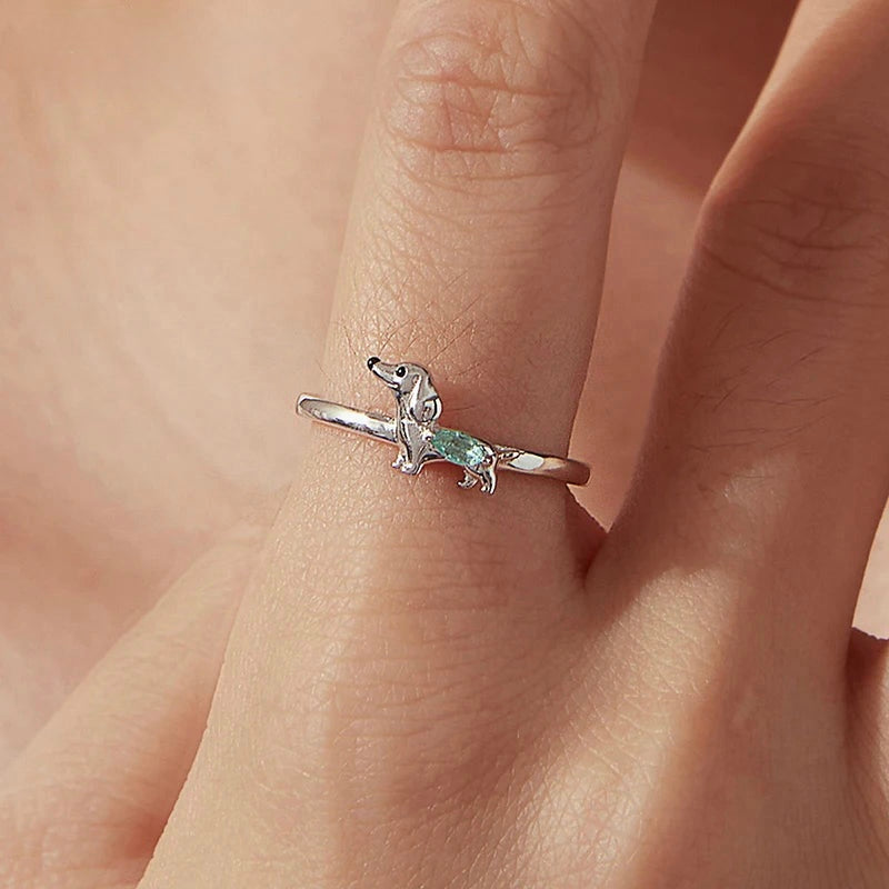 Silver Doxie Ring and Earrings The Doxie World