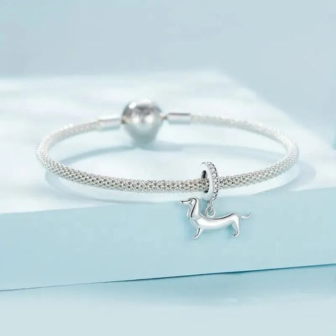 Sterling Silver Dachshund Charm Charm and Bracelet The Doxie World