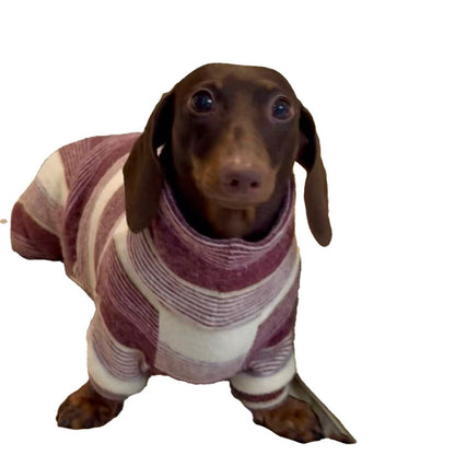 Striped Dachshund High Neck Onesie Purple / M The Doxie World