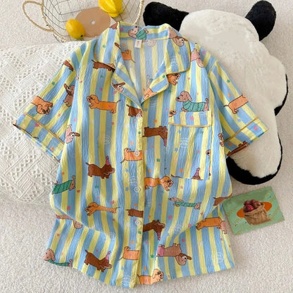 Striped Dachshund Pajama Set The Doxie World