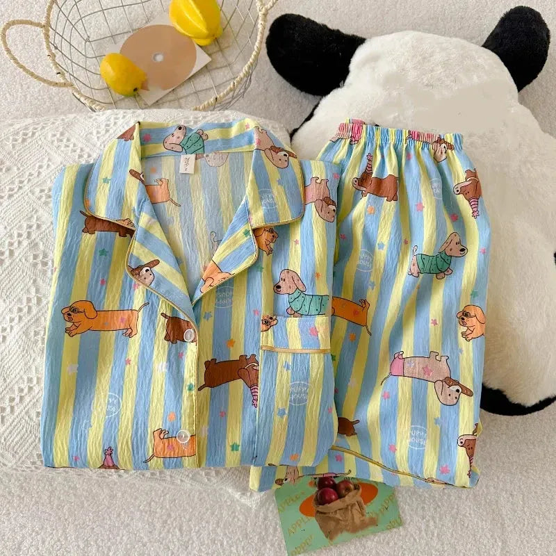 Striped Dachshund Pajama Set The Doxie World