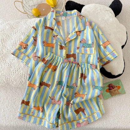 Striped Dachshund Pajama Set The Doxie World