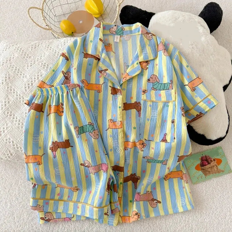 Striped Dachshund Pajama Set The Doxie World