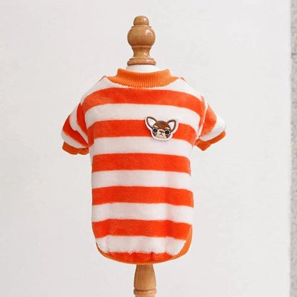 Striped Dachshund Sweater Orange/White / XS The Doxie World