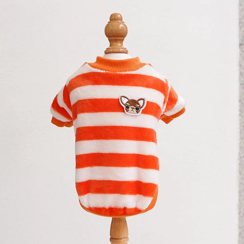 Striped Dachshund Sweater Orange/White / XS The Doxie World