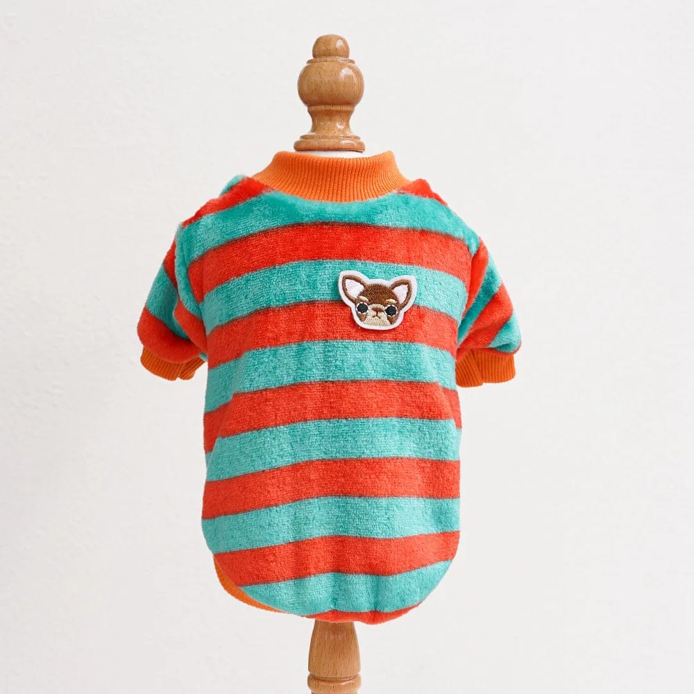 Striped Dachshund Sweater Green/Orange / XS The Doxie World