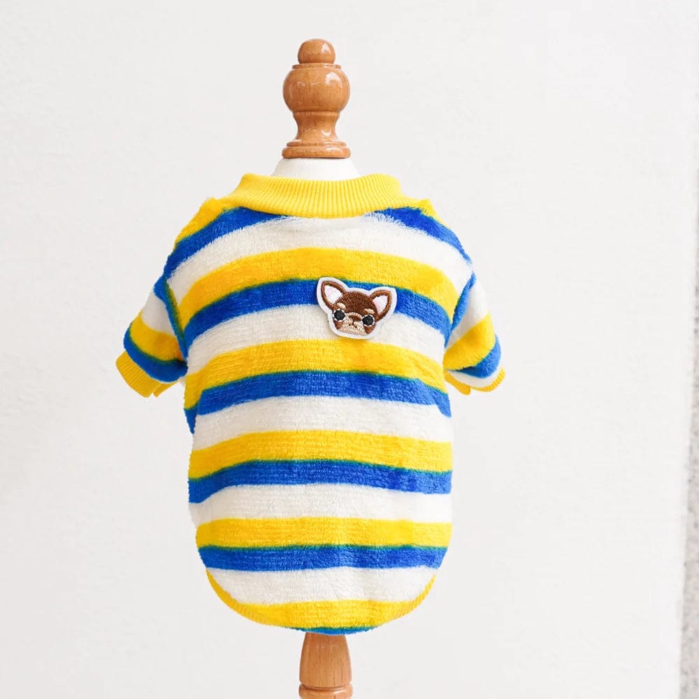 Striped Dachshund Sweater Yellow/Blue / XS The Doxie World